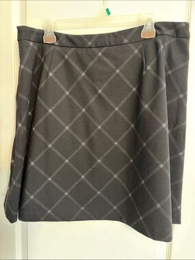 Mario Serrani Italy Black A-Line Skirt with Gray Windowpane